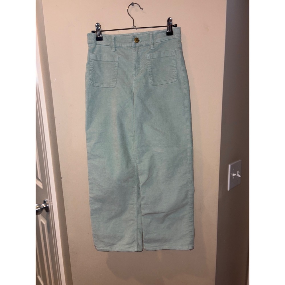 Crewcuts Kids Mint Green Corduroy Wide Leg Adjustable Waist Pants Size 10